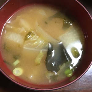 ねぎ・たまねぎ・大根・白菜の味噌汁